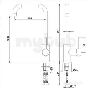 Bristan Brassware -  Lemon Easy Fit Kitchen Sink Mixer