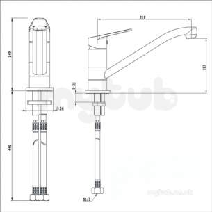 Cinnamon Easy Fit Kitchen Sink Mixer