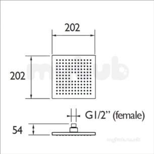 Bristan and Evo Showers Kits -  Bristan Abs 200mm Square Fhc Absq01 C