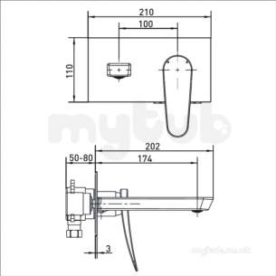 Bristan Brassware -  Claret Wall Mounted Basin Mixer Clr Wmbas C - Chrome