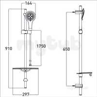 Gummers Commercial Showers -  Multi-functn Extnd Slide Bar Shwr Kit Ch