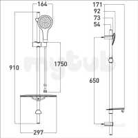 Bristan Showering -  Sngle Functn Extnd Slide Bar Shwr Kit Ch