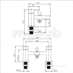 Bristan Brassware -  Cobalt Bath Shower Mixer Cob Bsm C - Chrome