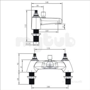 Bristan Brassware -  Choices Bath Shower Mixer Chrome Chc Bsm C