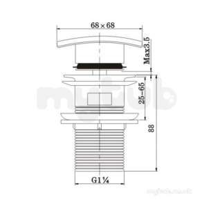 Bristan Brassware -  Bristan Sq Clicker Basin Waste Slotted G