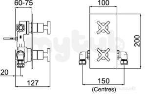 Bristan Showering -  Cascade Shower Valve With Integral Two Outlet Diverter Chrome Cas Shcdiv C