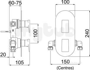 Bristan Showering -  Sail Shower Valve With Integral Two Outlet Diverter Chrome Sai Shcdiv C