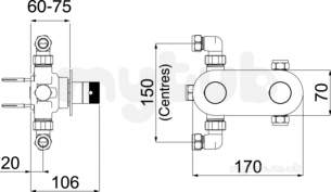 Bristan Showering -  Tria Shower Valve With Integral Two Outlet Diverter Chrome Tri Shcdiv C