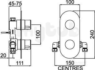 Bristan Showering -  Pivot Recessed Thermostatic Dual Control Shower Valve Chrome Piv Shcvo C