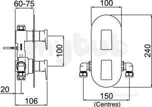 Bristan Showering -  Sail Recessed Thermostatic Dual Control Shower Valve Chrome Sai Shcvo C