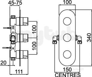 Bristan Showering -  Pivot Shower Valve With Integral Twin Stopcocks Chrome Piv Shc3stp C