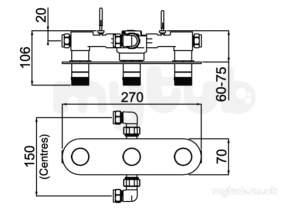 Bristan Showering -  Tria Shower Valve With Integral Twin Stopcocks Chrome Tri Shc3stp C