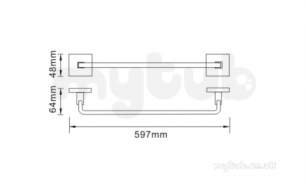 Bristan Accessories -  Sq Rail C Square Towel Rail 597mm