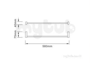 Bristan Accessories -  Bristan Ov Rail C Oval Towel Rail 580mm