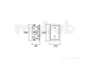 Bristan Commercial Plumbing -  Ir Auto Urinal Flush Exposed - Mains