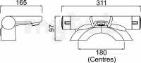 Gummers Commercial Showers -  Opac Deck Mount Bath Filler Chrome Lever