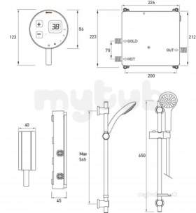 Bristan Showering -  Artisan Evo Digital With Adj Riser Black