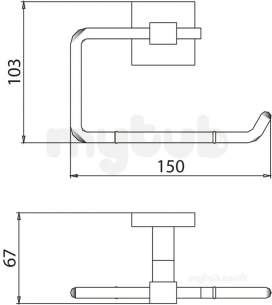 Bristan Accessories -  Sq Roll C Square Toilet Roll Holder