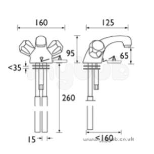 Bristan Brassware -  Club Basin Mixer-cp Heads Ex Waste Cp