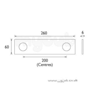 Bristan Brassware -  Chill Two Tap Holes Basin Mixer Mounting Plate