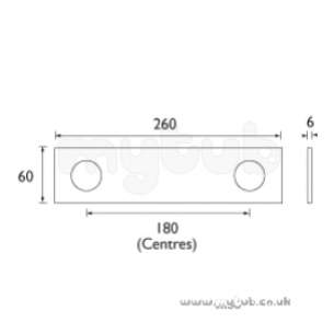 Bristan Brassware -  Chill Two Tap Holes Bath Filler Mounting Plate