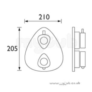 Bristan Showering -  Fusion Thermostatic Conc Shower Valve Cp