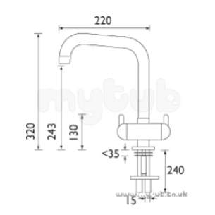 Bristan Brassware -  Fuse Mono Sink Mixer Domed Handle Cp