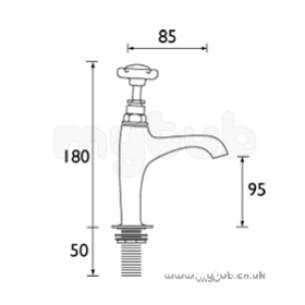 1901 High Neck Pillar Taps Pair Cp