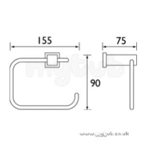 Bristan Accessories -  Bristan Qube Toilet Roll Holder Cp