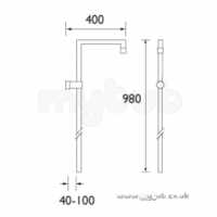 Bristan Showering -  Bristan Square Rigid Riser No Rose