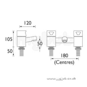 Bristan Sigma Pillar Bath Filler Cp