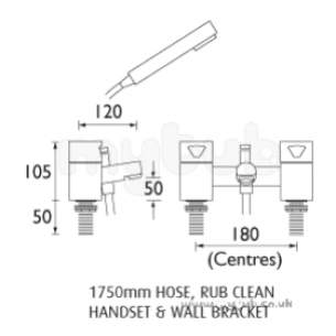 Bristan Brassware -  Sigma Pillar Bath Shower Mixer Cp