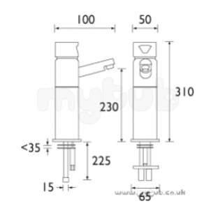 Bristan Brassware -  Sigma Tall Mono Basin Mixer Exc Waste Cp