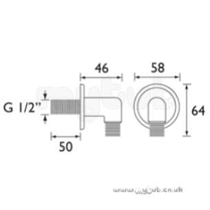 Bristan Showering -  Bristan Wo5c Brass Wall Outlet Cp