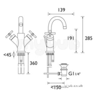 Bristan Brassware -  Bristan Star Basin Mixer And Pop Up Waste Cp