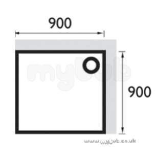 Bristan Showering -  Square Stw 900 X 900mm Shower Tray Wh