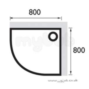 Bristan Showering -  Quadrant Stqw 800 X 800mm Shower Tray Wh