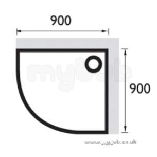 Bristan Showering -  Quadrant Stqw 900 X 900mm Shower Tray Wh