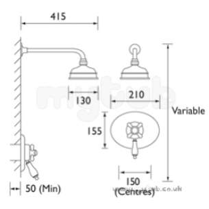 Bristan Showering -  1901 Ncshcfhc Thermp Recess Fixd Head Cp