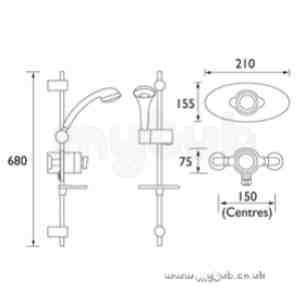 Bristan Showering -  Blaze Bzcshurac Therm M/d Rec Adj Ris Cp