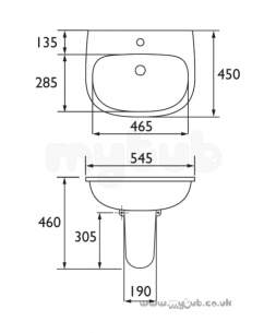 Bristan Brassware -  Bristan Jute 55cm 1 Th Basin Sw Ju Basin 1h W