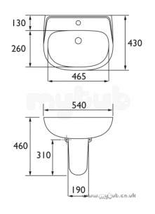 Bristan Brassware -  Bristan Quest 54cm 2 Th Basin Sw Qst Basin 2h W