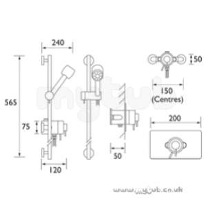 Bristan Showering -  Prism Pmcshuarc Thermo M/d Shower Val Cp