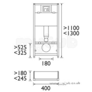 Bristan Accessories -  Bristan Front Access Wall Hung Frame