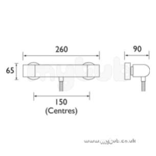 Bristan Showering -  Aqueous Thermo Surf/mounted Bar Shower