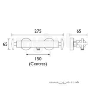 Bristan Showering -  Moloko Thermo Exposed Bar Mixer Cp