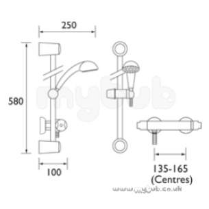 Bristan Showering -  Solo Thermo Bar Shower Valve With Adj Shower