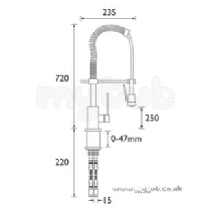 Bristan Brassware -  Vinca Sink Mixer With Pull Out Spray Cp