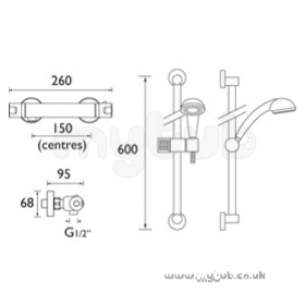 Bristan Brassware -  Design Utility Club Bar Shower With Adj