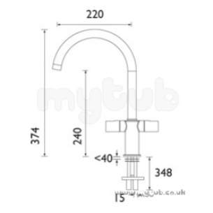 Bristan Brassware -  Design Utility Club Monobloc Sink Mixer Cp